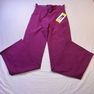 32 Degrees Cool Womens Purple Ribbed Flare Leg Pants Size S Inseam 30.5 Inches